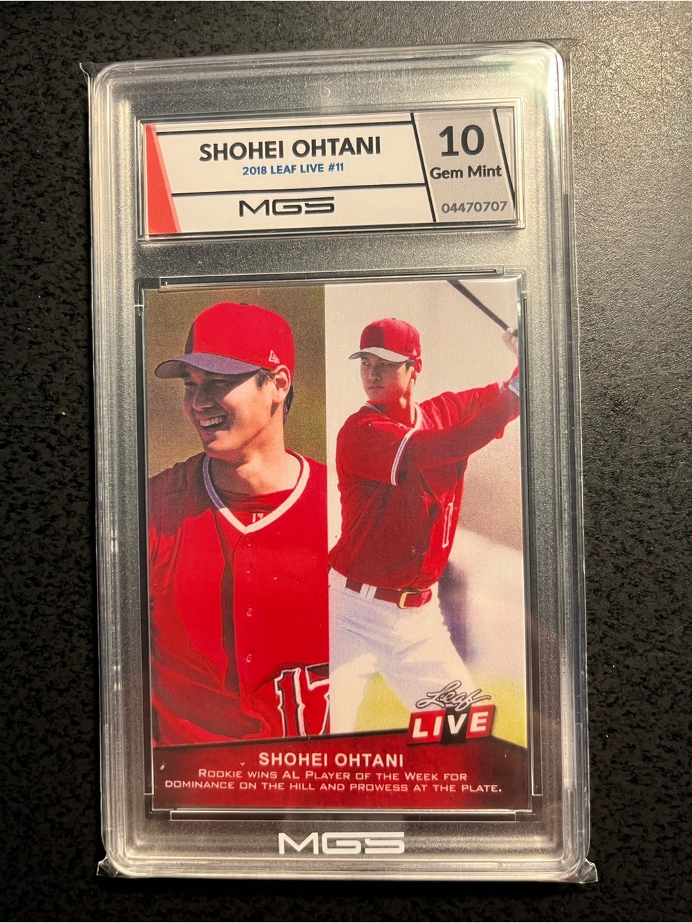 Shohei Ohtani 2018 Leaf Live #11 Graded 10